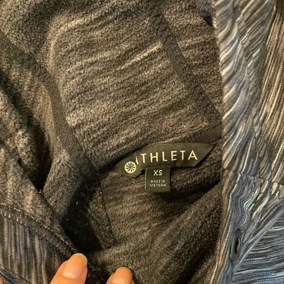 Athleta grey hooded pullover with zipper detail - Picture 2 of 6